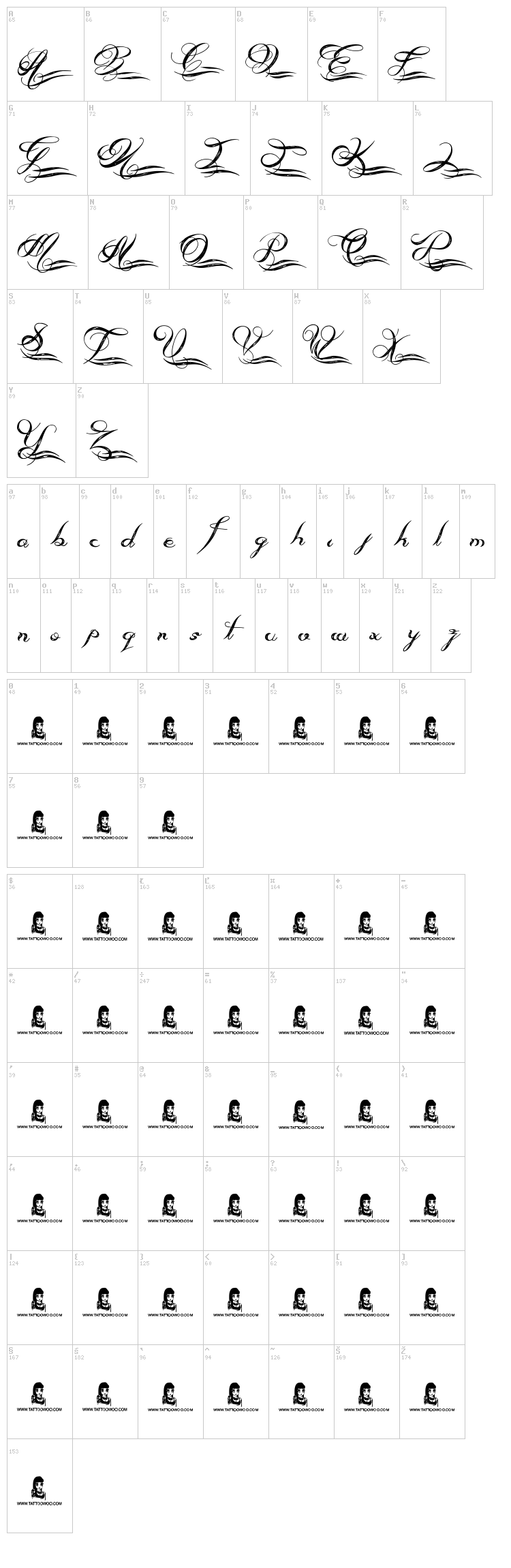 Always Beside You font map